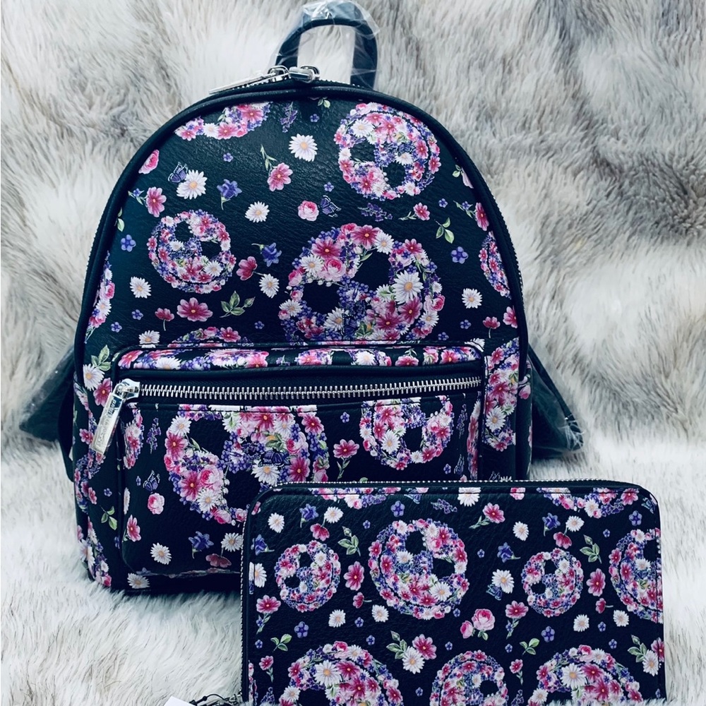 Danielle Nicole Jack Floral Nightmare Before Christmas Backpack and Wallet Set